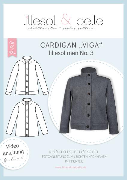 Herren - Papierschnittmuster lillesol men No.3 Cardigan „Viga“